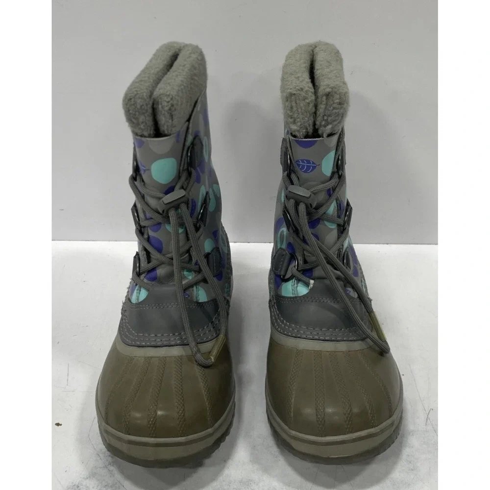 SOREL Yoot Pac Youth Size 6 Waterproof Insulated Snow Boots Gray Blue NY1814